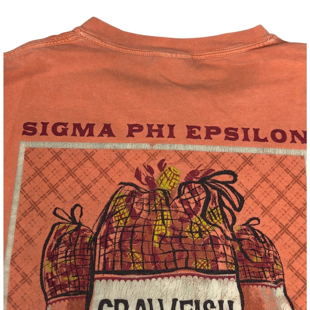 Comfort Colors Sigma Phi Epsilon UT Tennessee‎ Crawfish Boil Pocket Tee Orange M - Picture 7 of 7